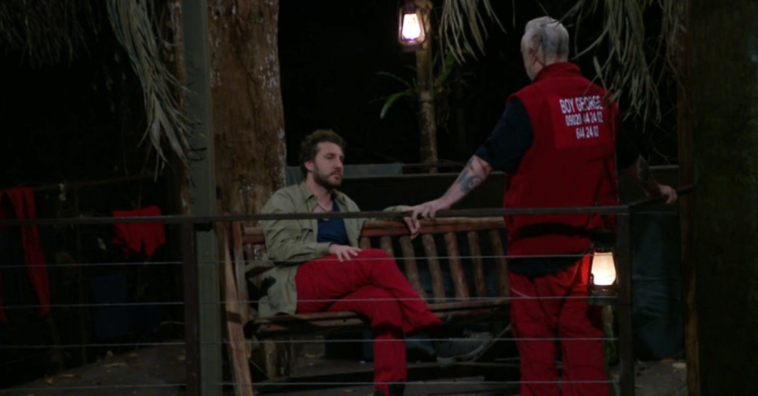 Boy George and Seann Walsh speaking on I'm A Celebrity