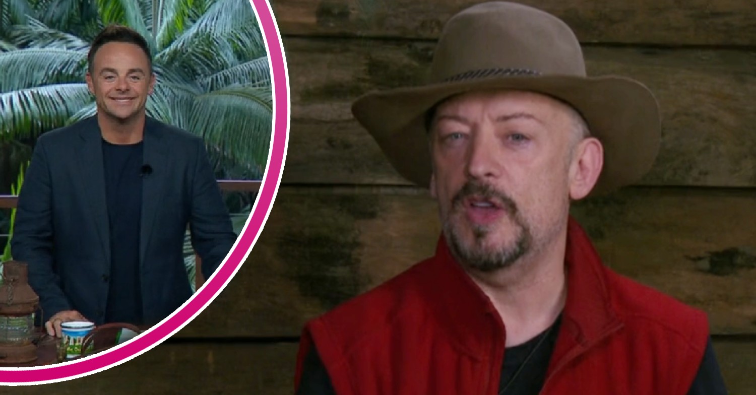 Ant smiling and Boy George in Bush Telegraph on I'm A Celebrity