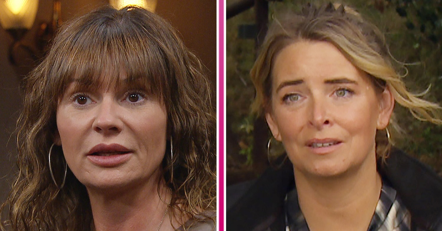 Chas looking worried and Charity looking sympathetic in Emmerdale