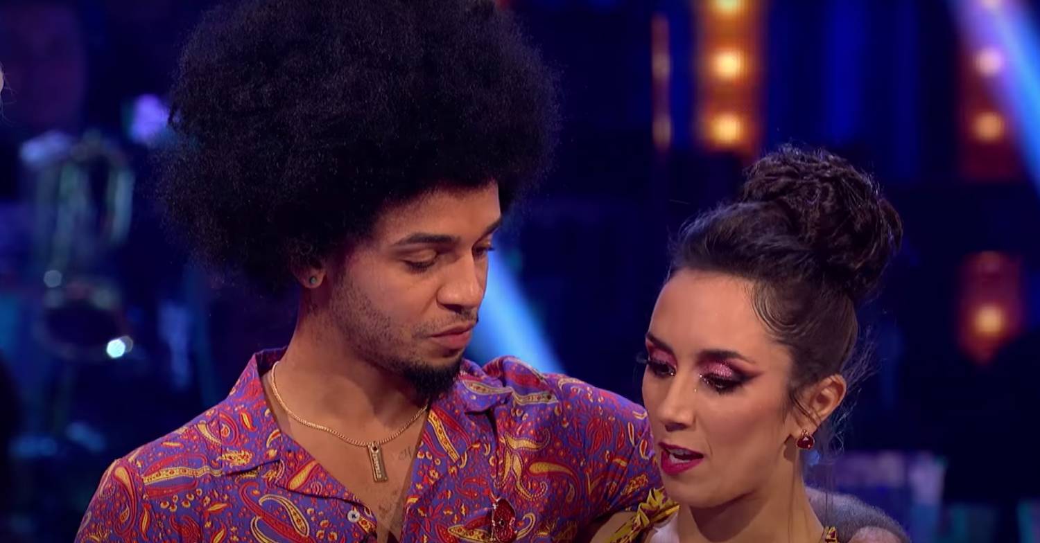 Aston Merrygold looks at Janette Manrara on Strictly Come Dancing