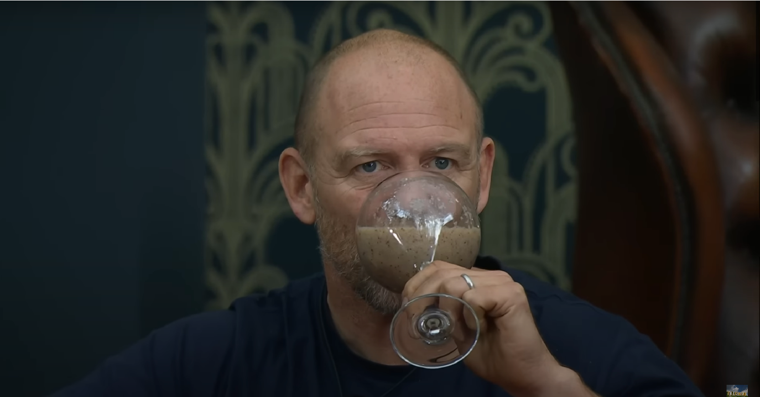 Mike Tindall drinking on I'm A Celebrity 2022 
