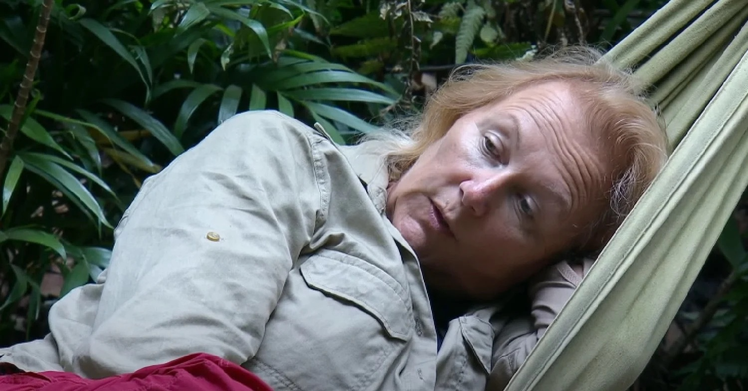 Sue Cleaver lying in hammock on I'm A Celebrity