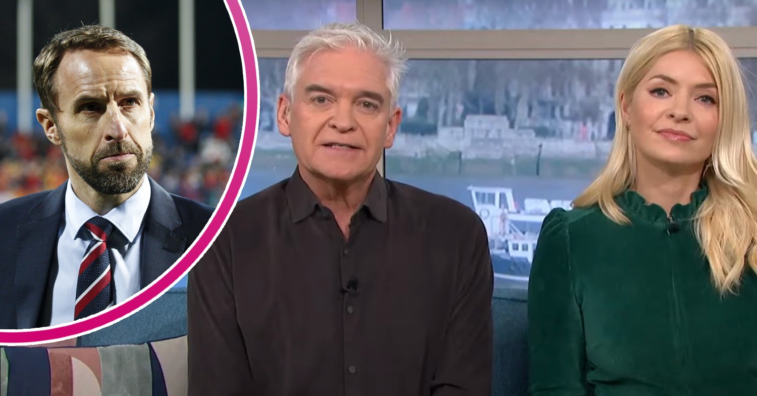 Gareth Southgate, Phillip Schofield and Holly Willoughby on This Morning today
