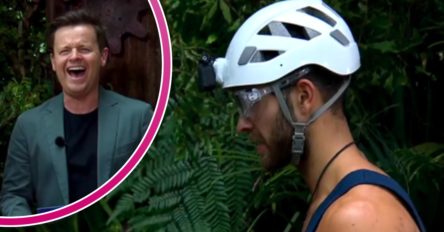 Dec laughing and Owen Warner on I'm A Celebrity tonight