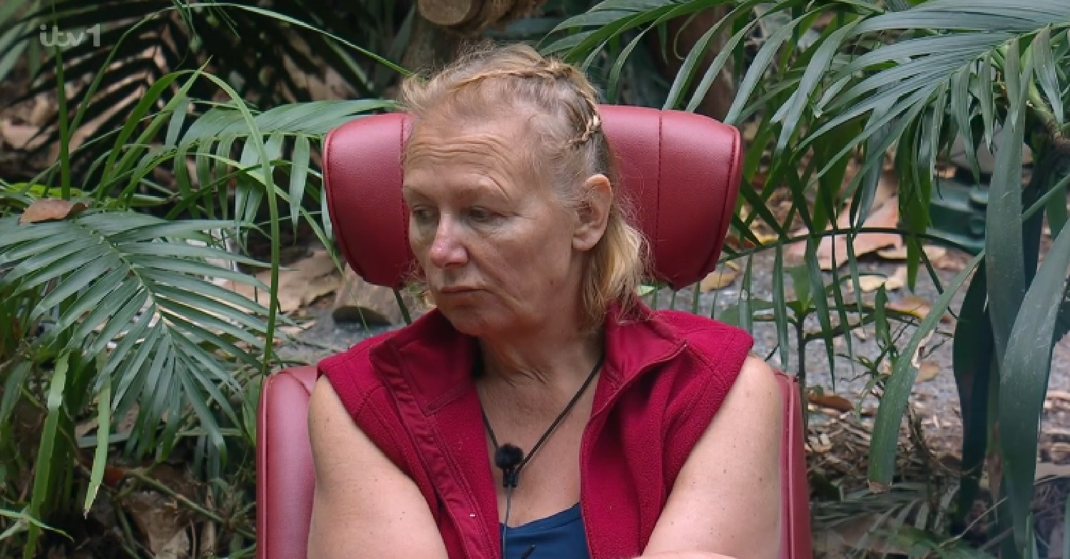 Sue Cleaver looking sad on I'm A Celebrity