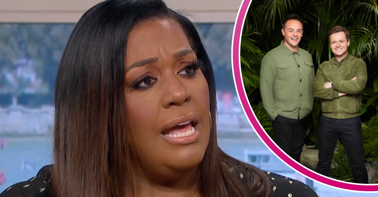 Alison Hammond looks concerned, Ant and Dec on I'm A Celeb 2022