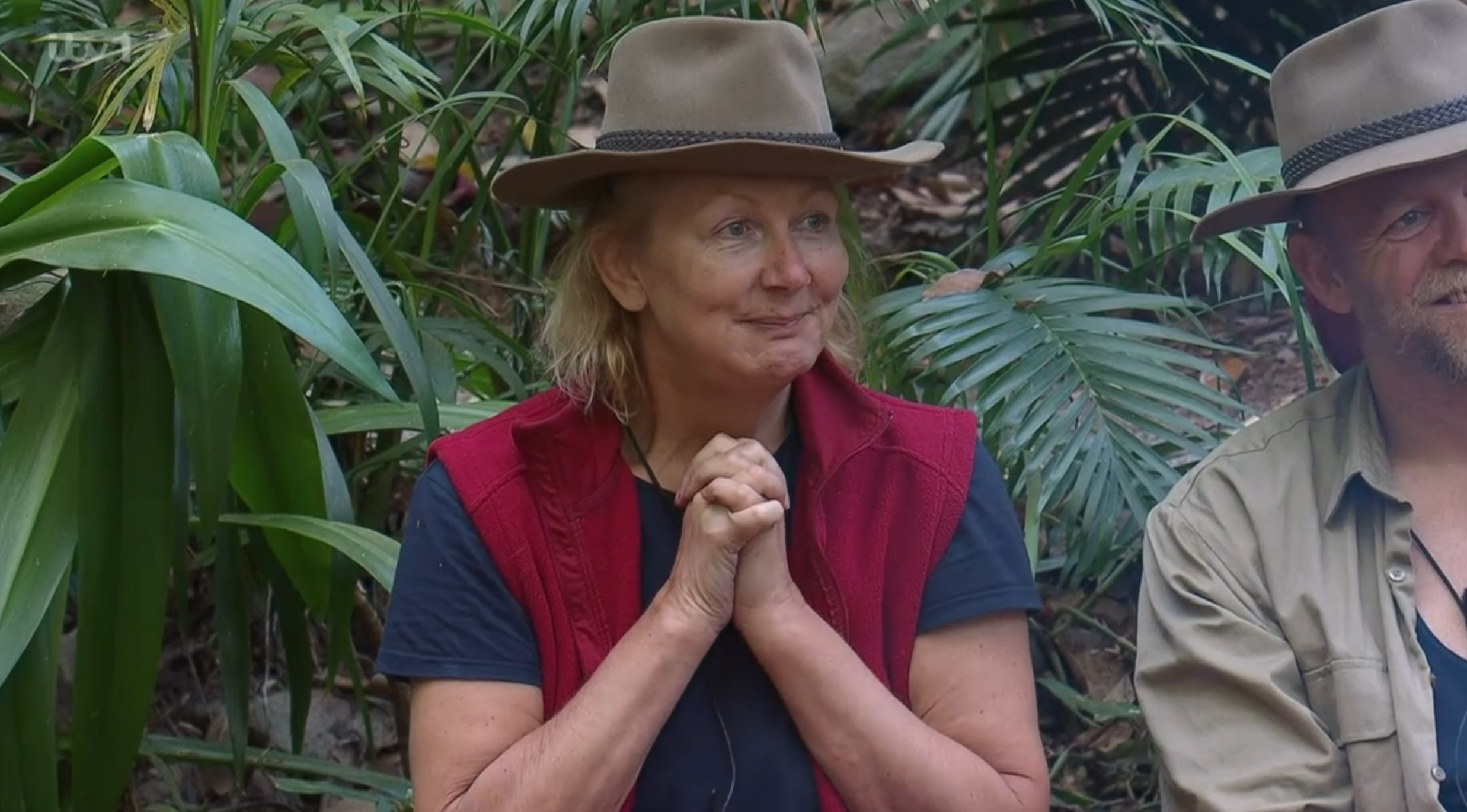 Sue Cleaver looking pleased on I'm A Celebrity