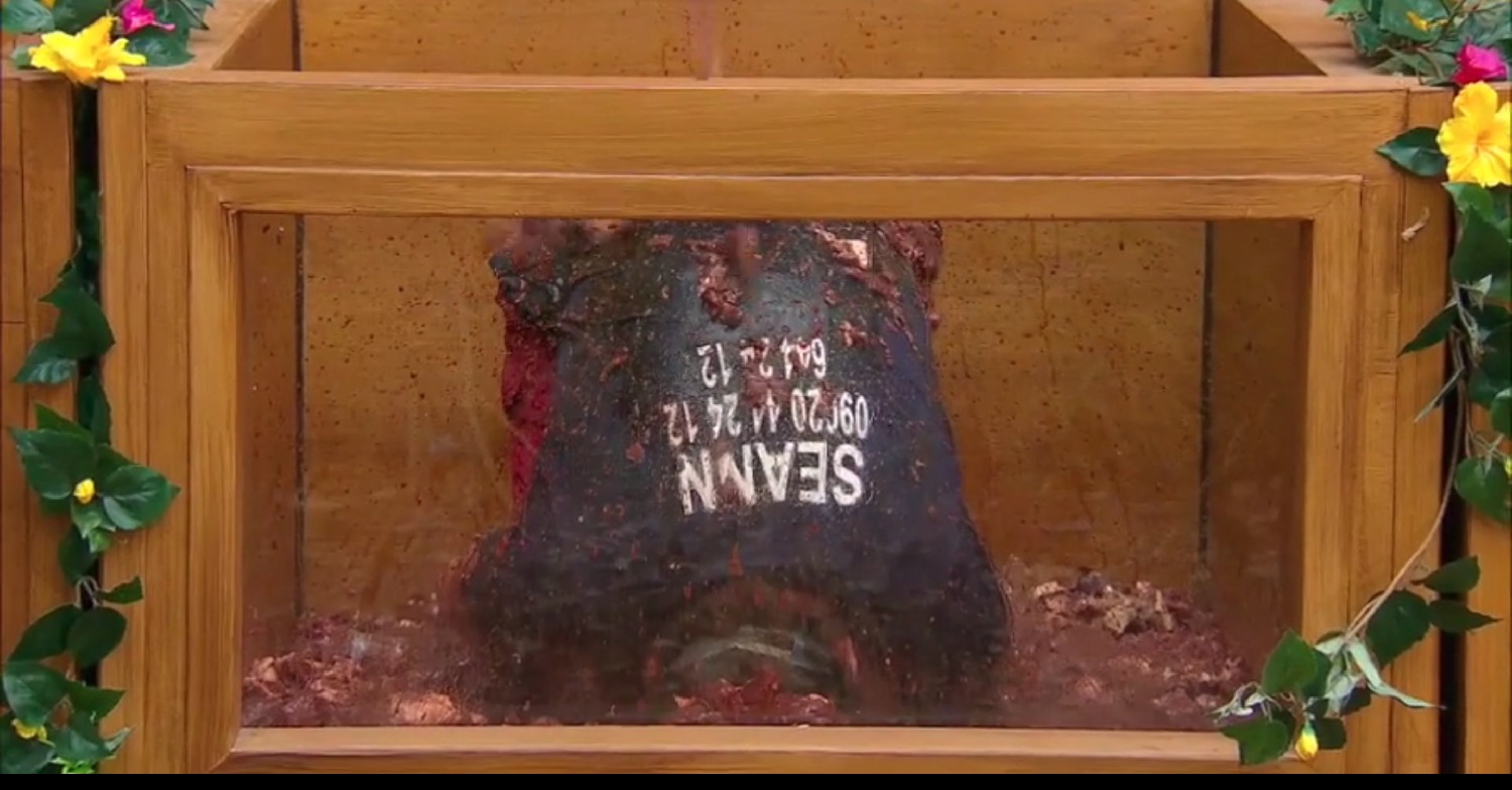 I'm A Celebrity tonight: Seann Walsh doing yoga on I'm A Celebrity tonight 