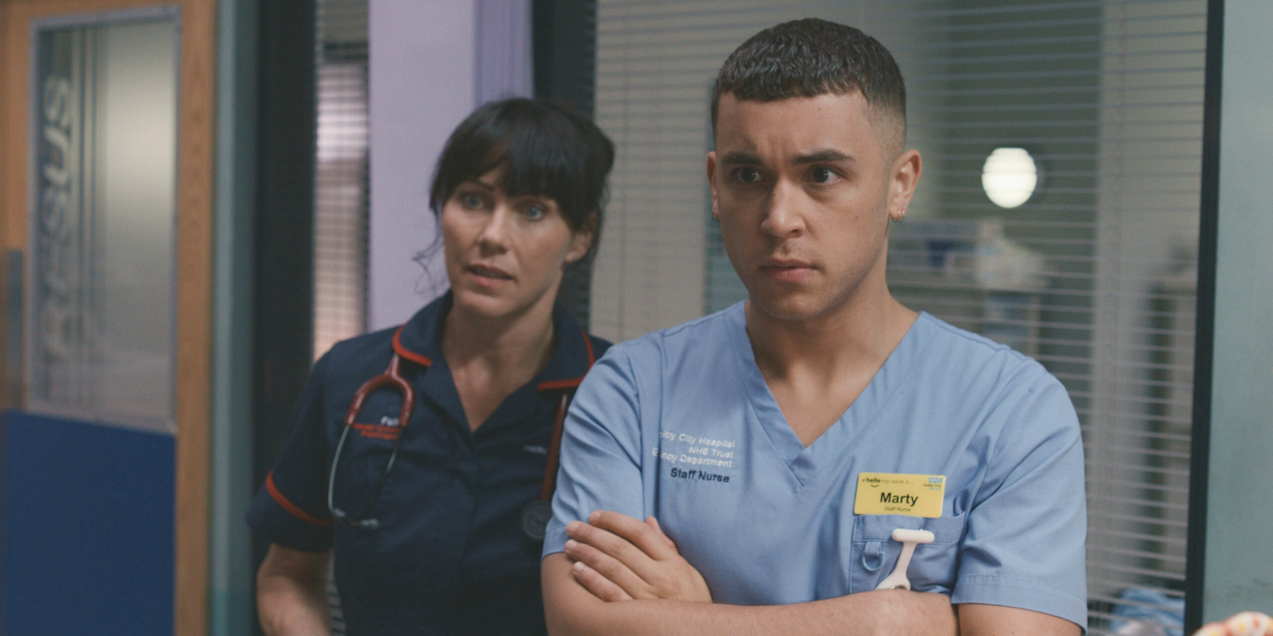 Faith and Marty Kirkby looking worried 