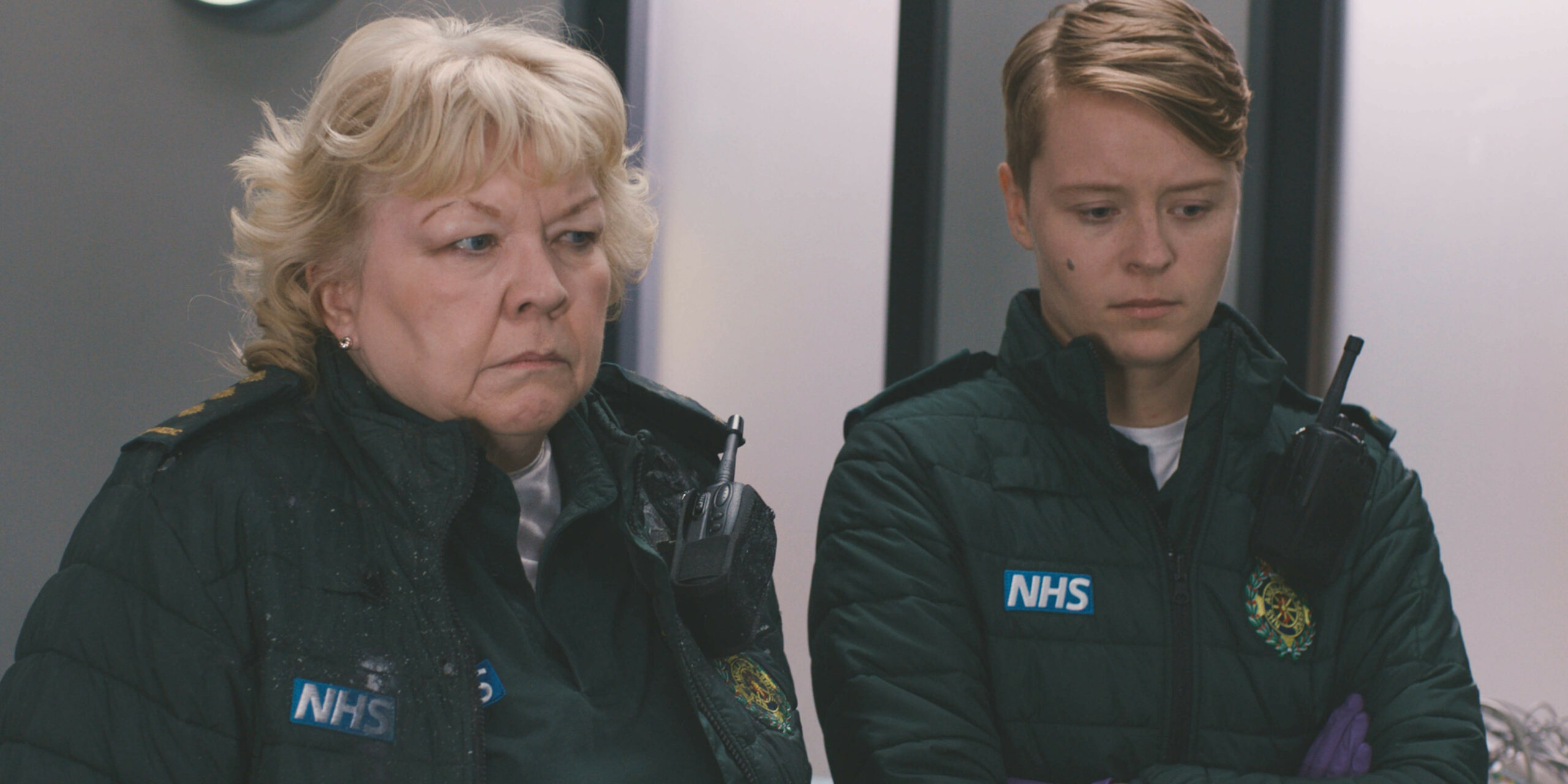 Jan and Sah look worried in Casualty 