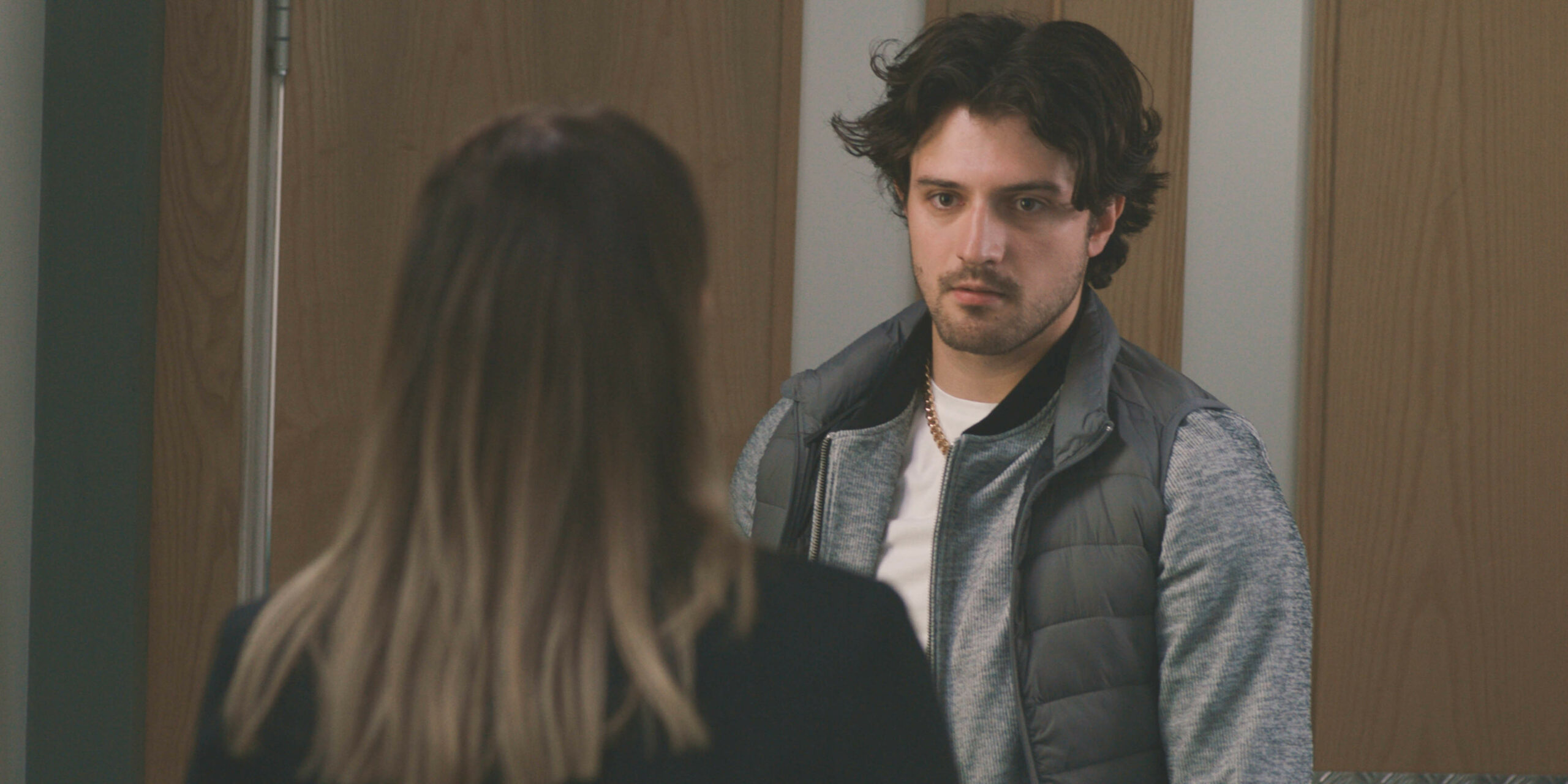 Jordan looking annoyed at Stevie Nash 