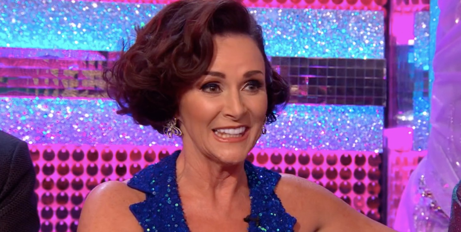 Strictly star Shirley Ballas wearing blue sequins