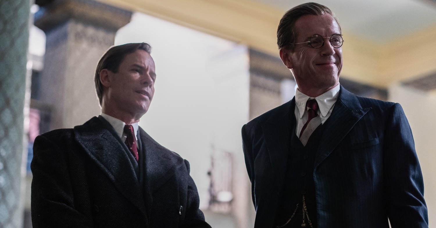 Damian Lewis and Guy Pearce in character as Nick Elliott and Kim Philby