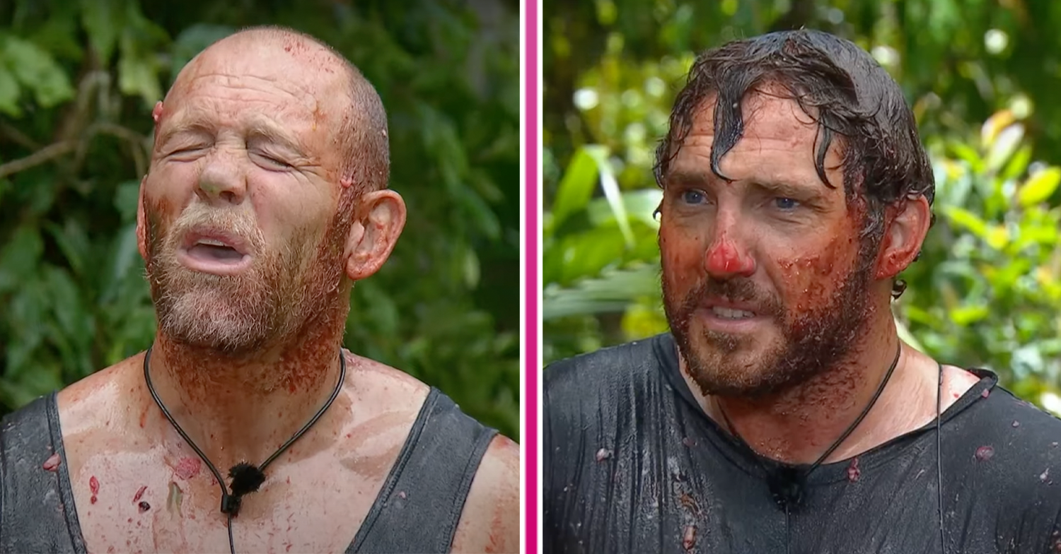 Mike Tindall and Seann covered gunk on I'm A Celebrity