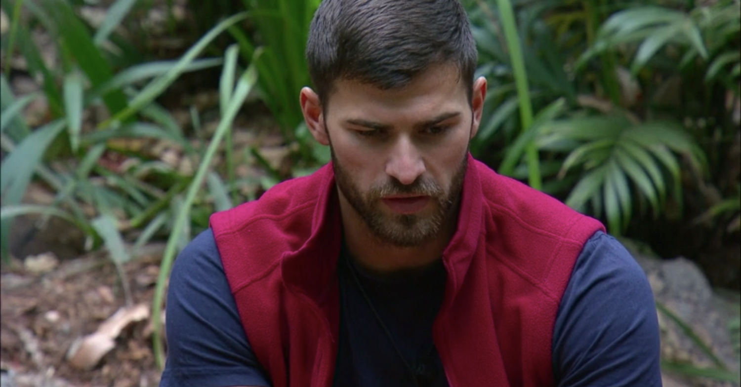 Owen Warner on I'm A Celebrity looking worried