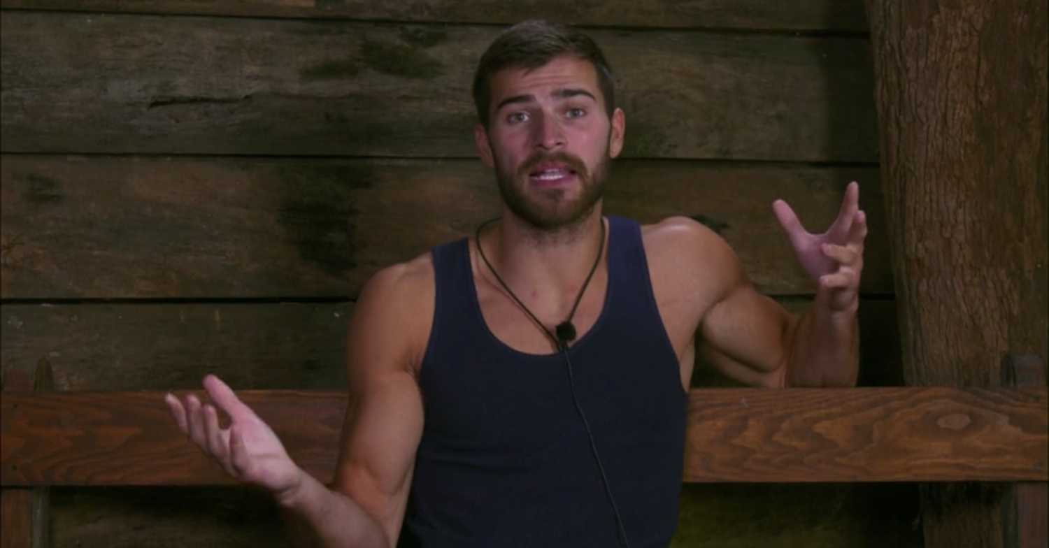 Owen Warner talking angrily during I'm A Celebrity