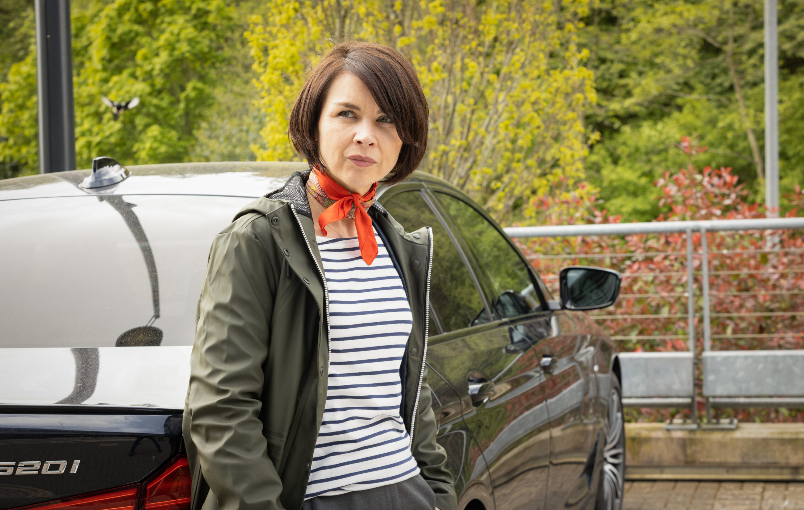Lara Bartlett walks in the street in Granite Harbour