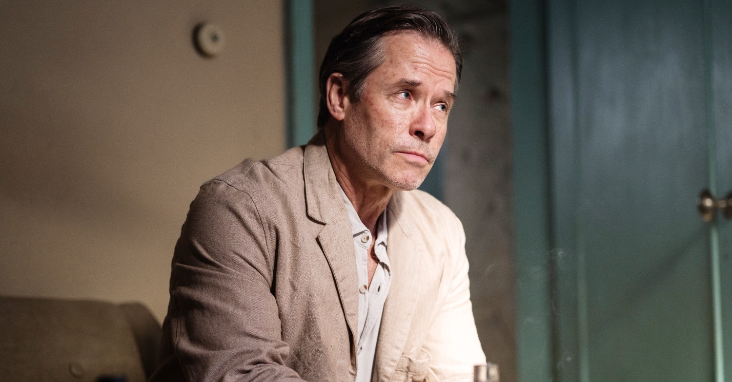 Guy Pearce in character as Kim Philby