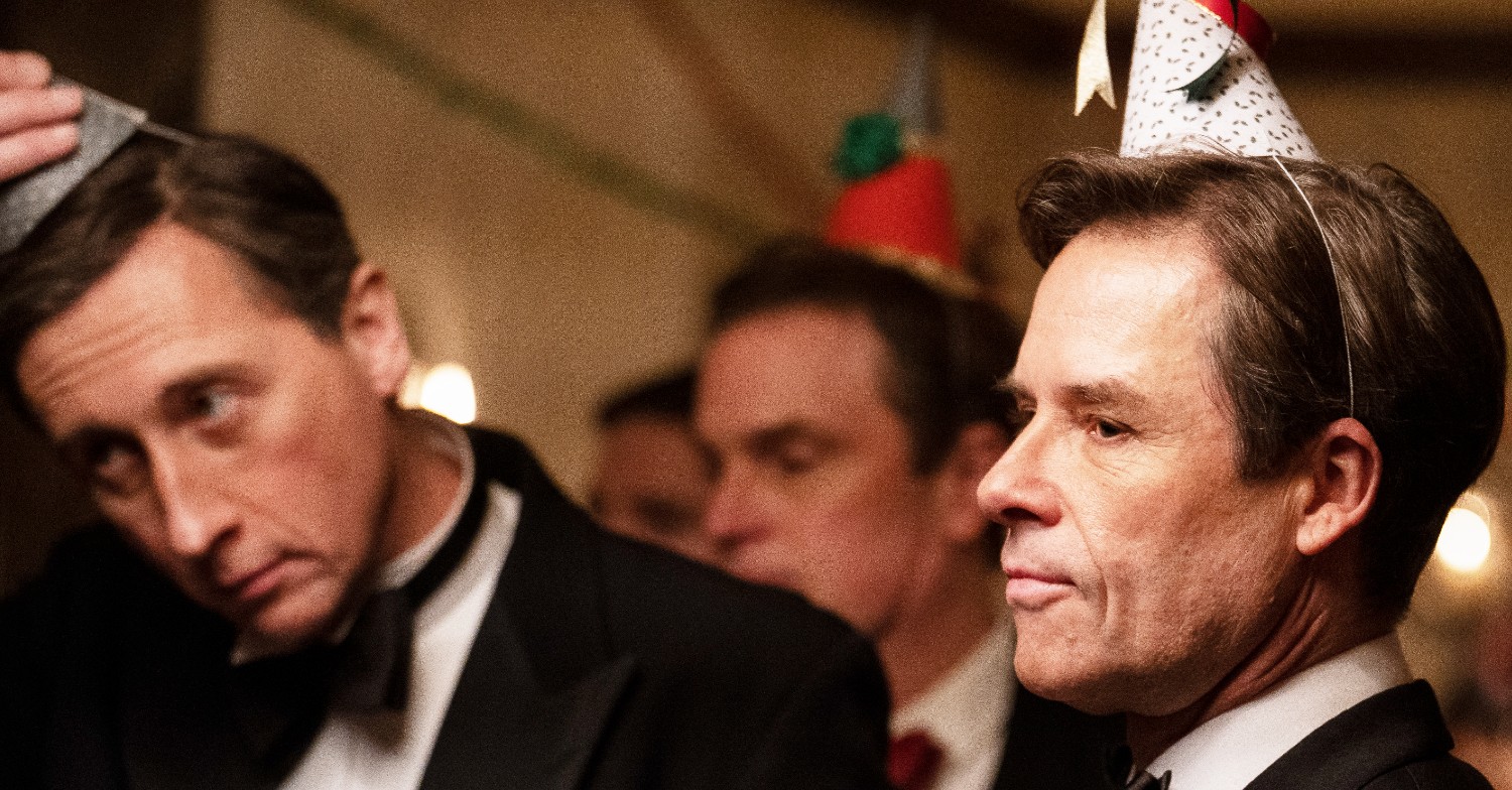 Guy Pearce in character as Kim Philby