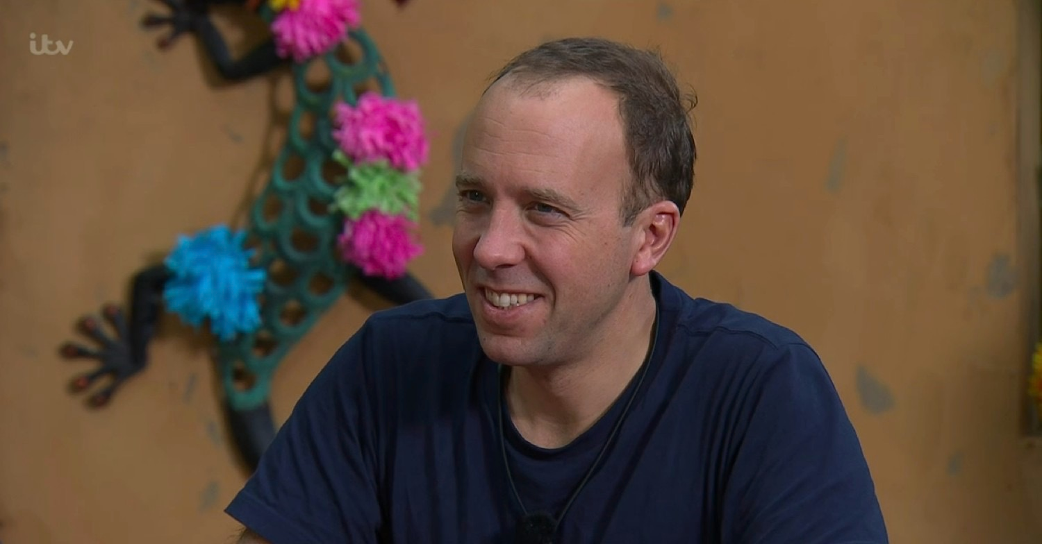 Matt Hancock smiling on I'm A Celebrity