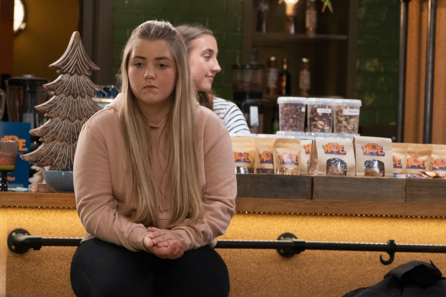 Cathy looks annoyed on Emmerdale