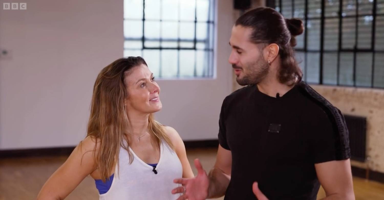 Graziano di Prima updates Kym Marsh with Strictly news during rehearsals
