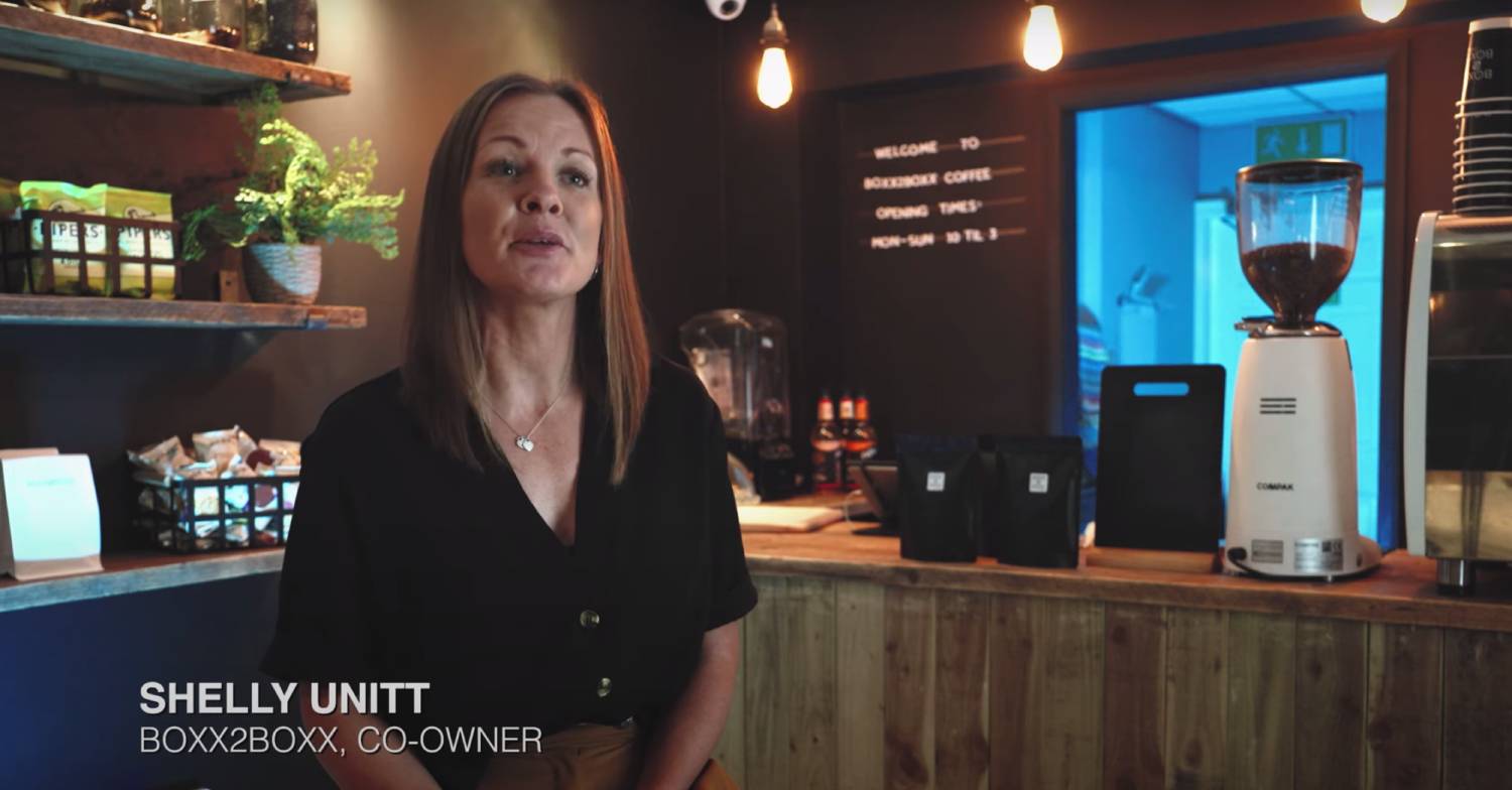 Shelly Unitt, Jill Scott partner, speaking in coffee shop video