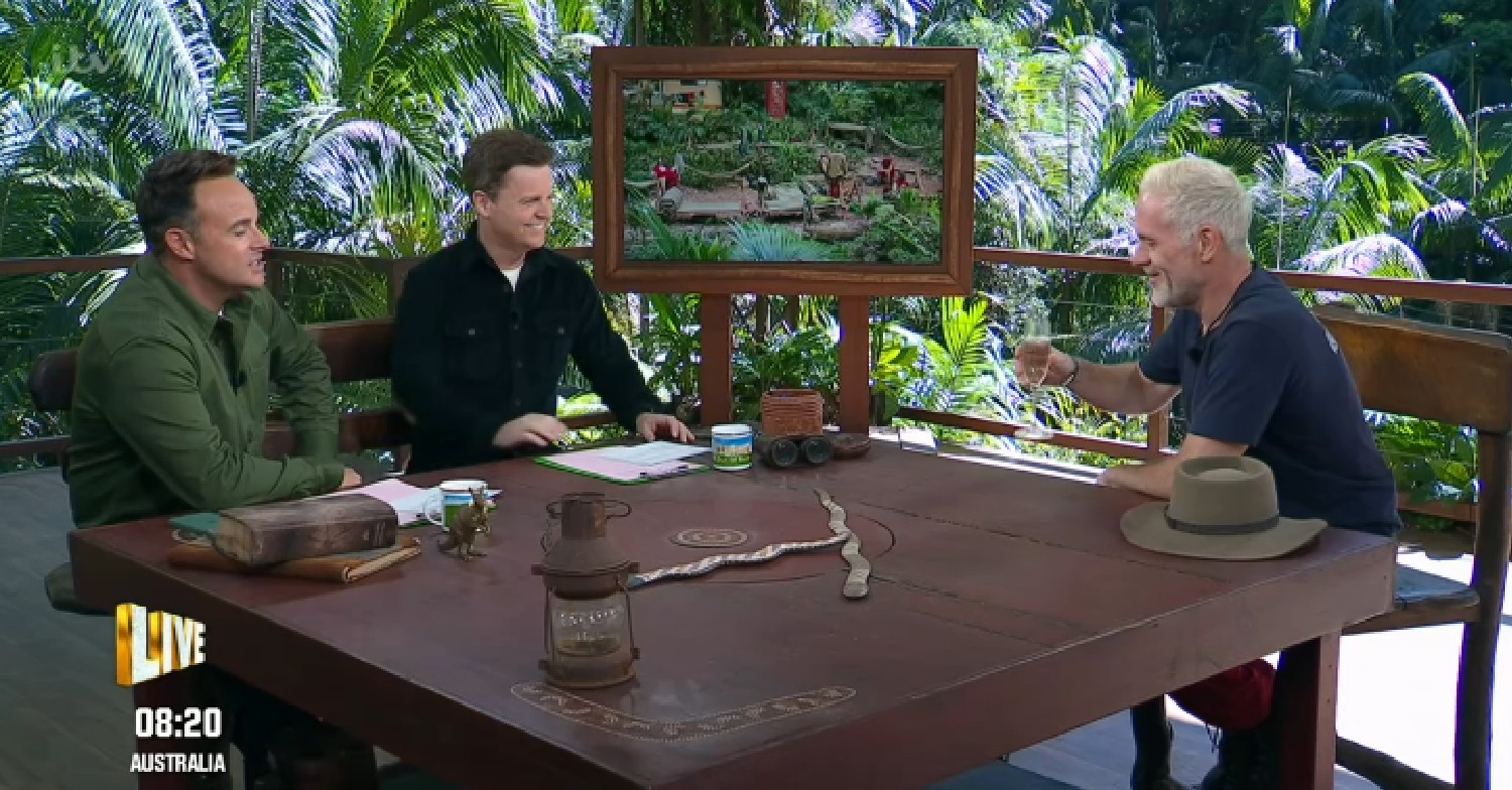 Ant and Dec speaking with Chris Moyles on I'm A Celebrity tonight