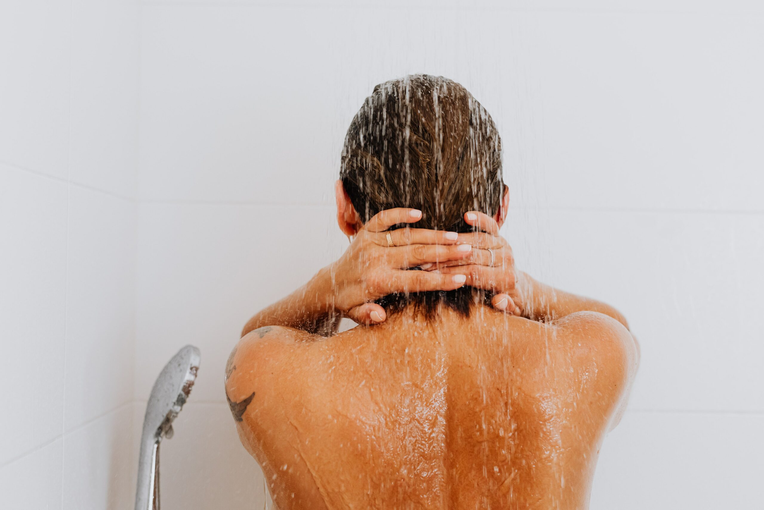Man having a shower