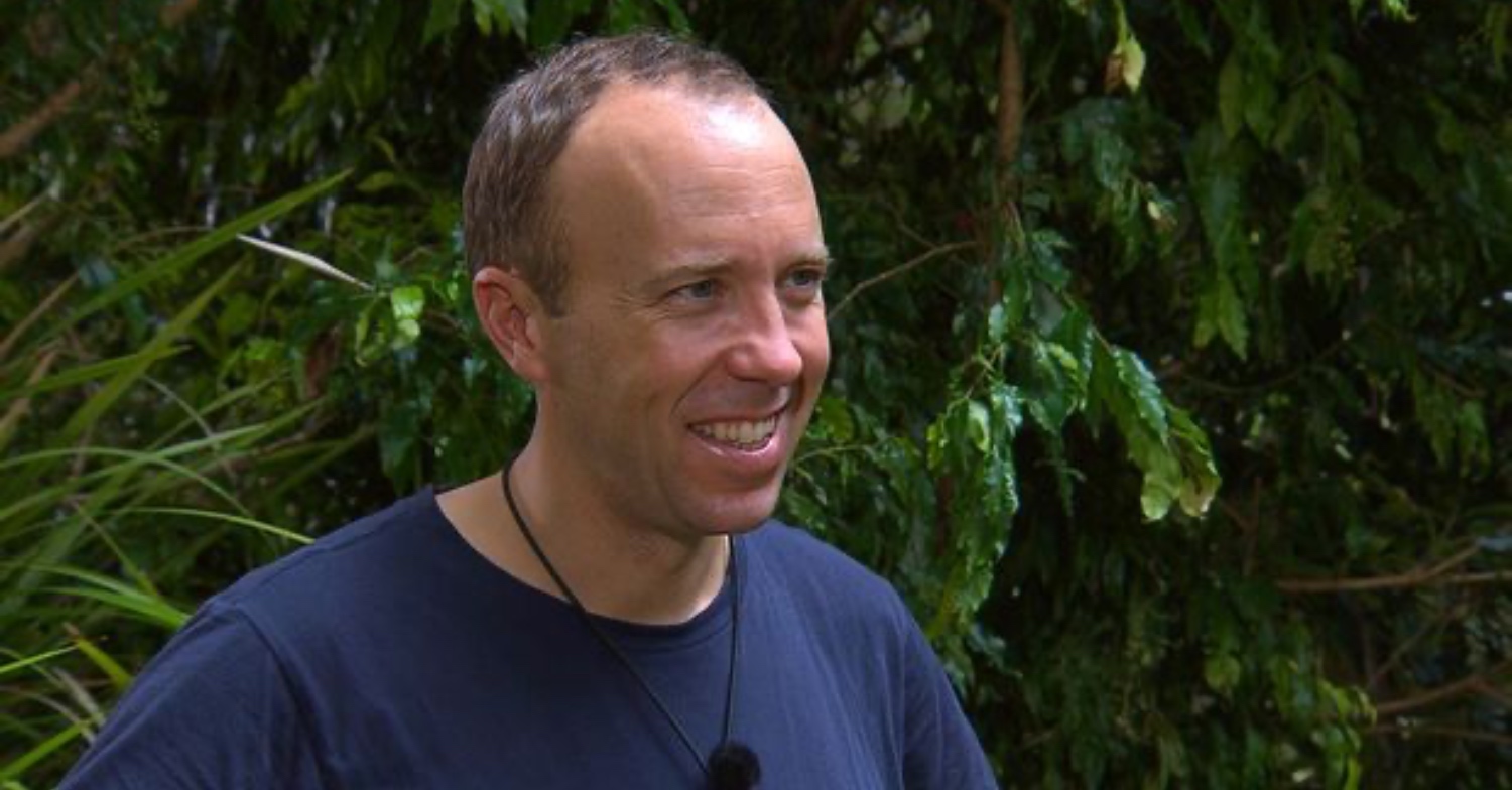 Matt Hancock in the jungle on I'm A Celebrity