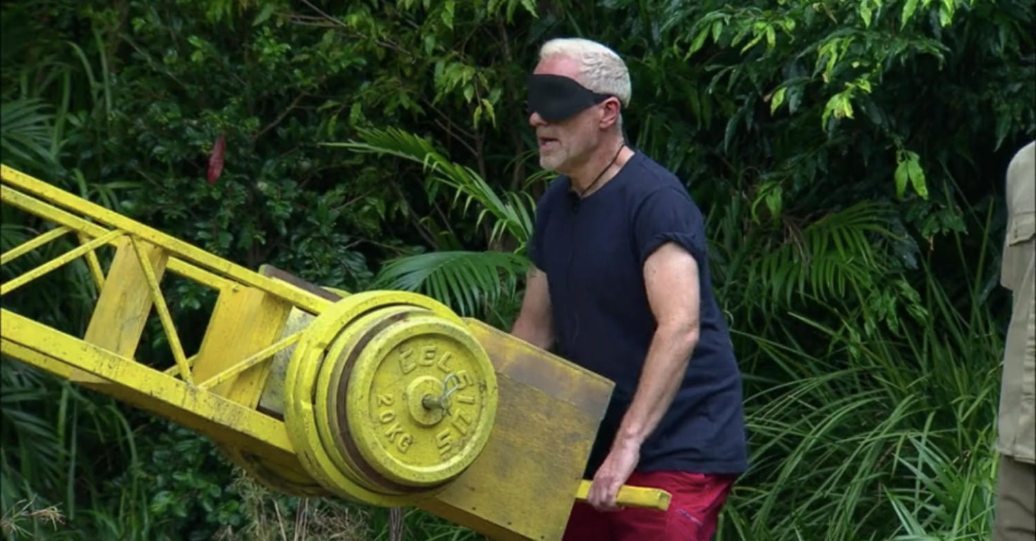 Chris Moyles during jungle trial on I'm A Celeb