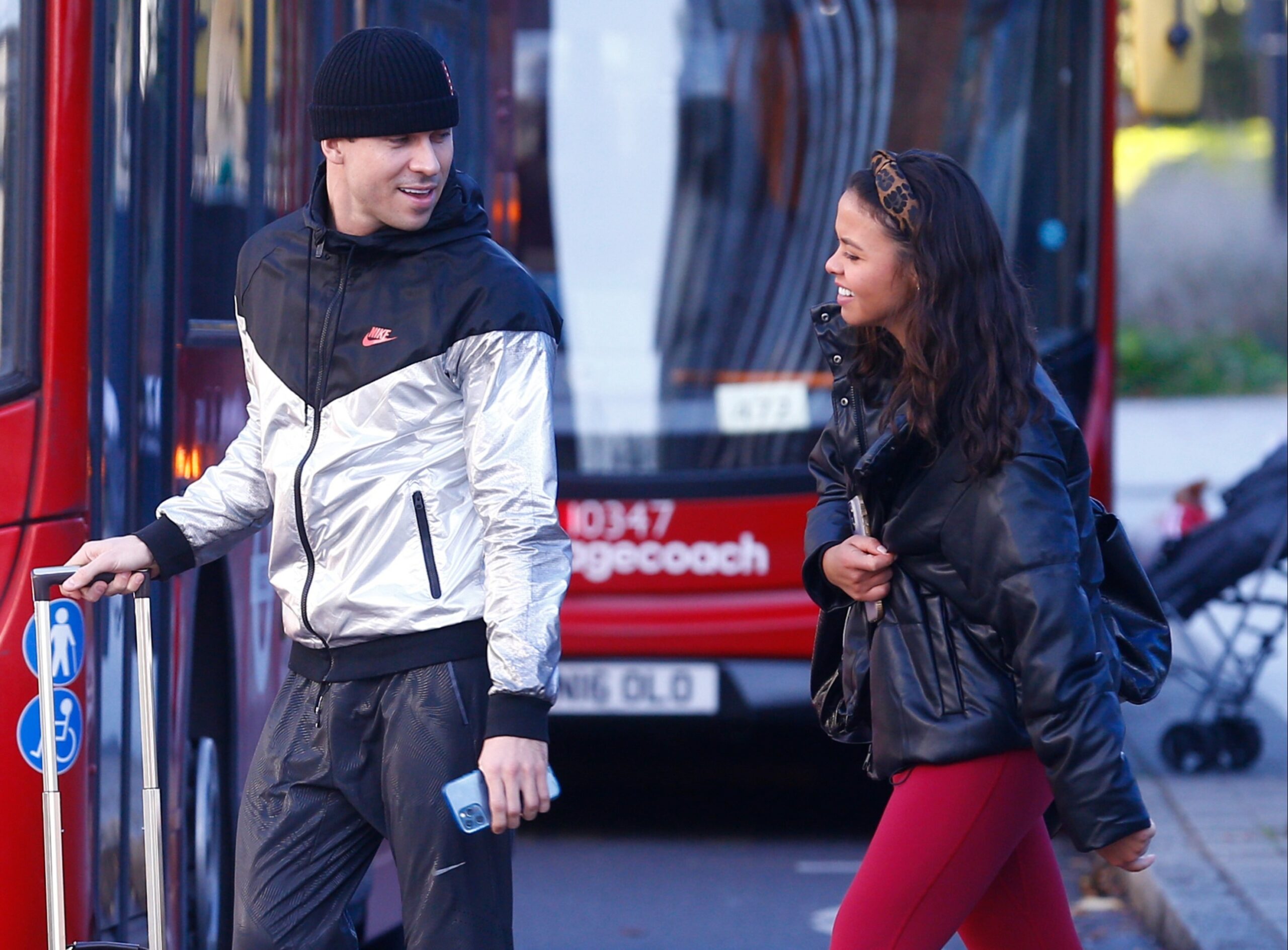 Joey Essex and Vanessa Bauer are spotted leaving a practise session at Dancing on Ice