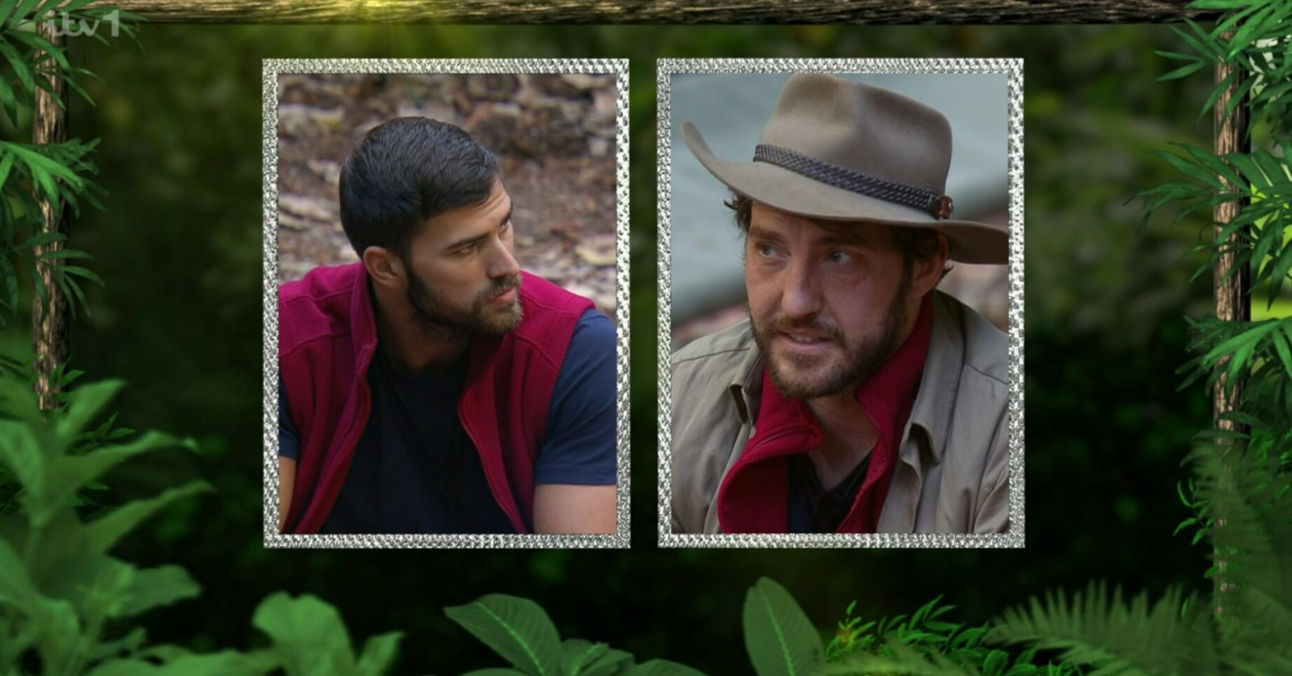 Owen and Seann in squares as they are in the bottom two of I'm A Celebrity