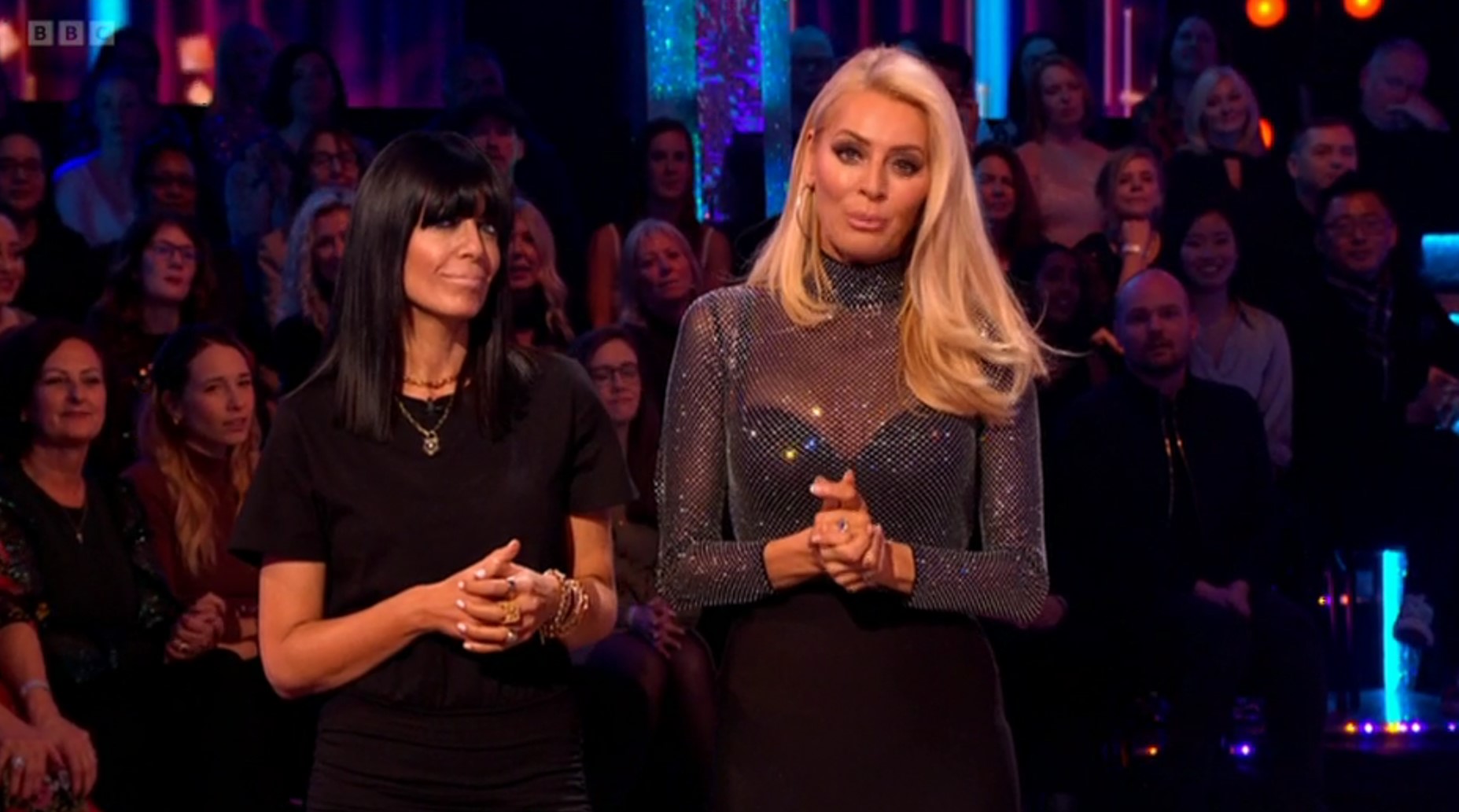 Claudia and Tess address the audience on Strictly announcing Kym can't compete 