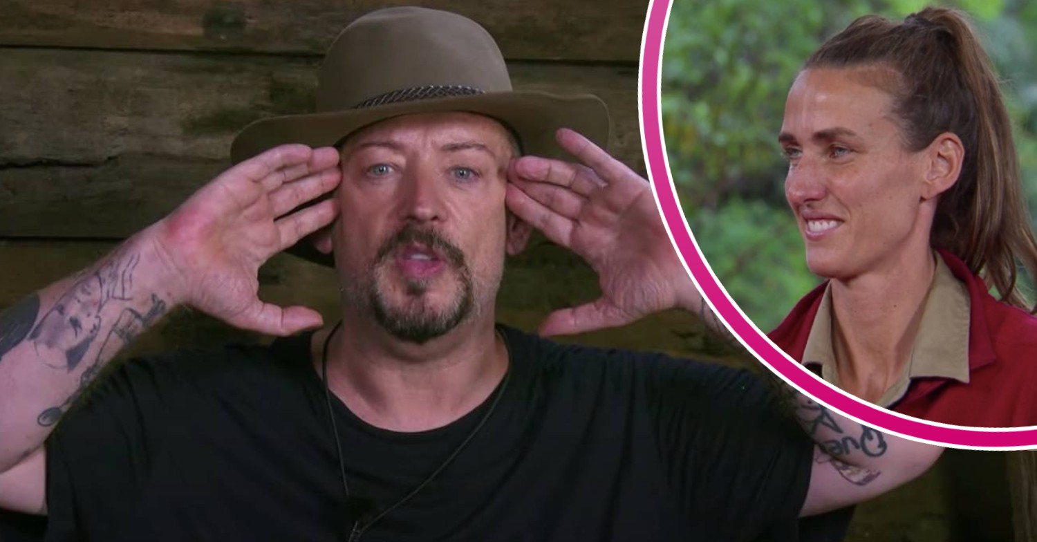 Boy George in the jungle and Jill Scott during I'm A Celeb final