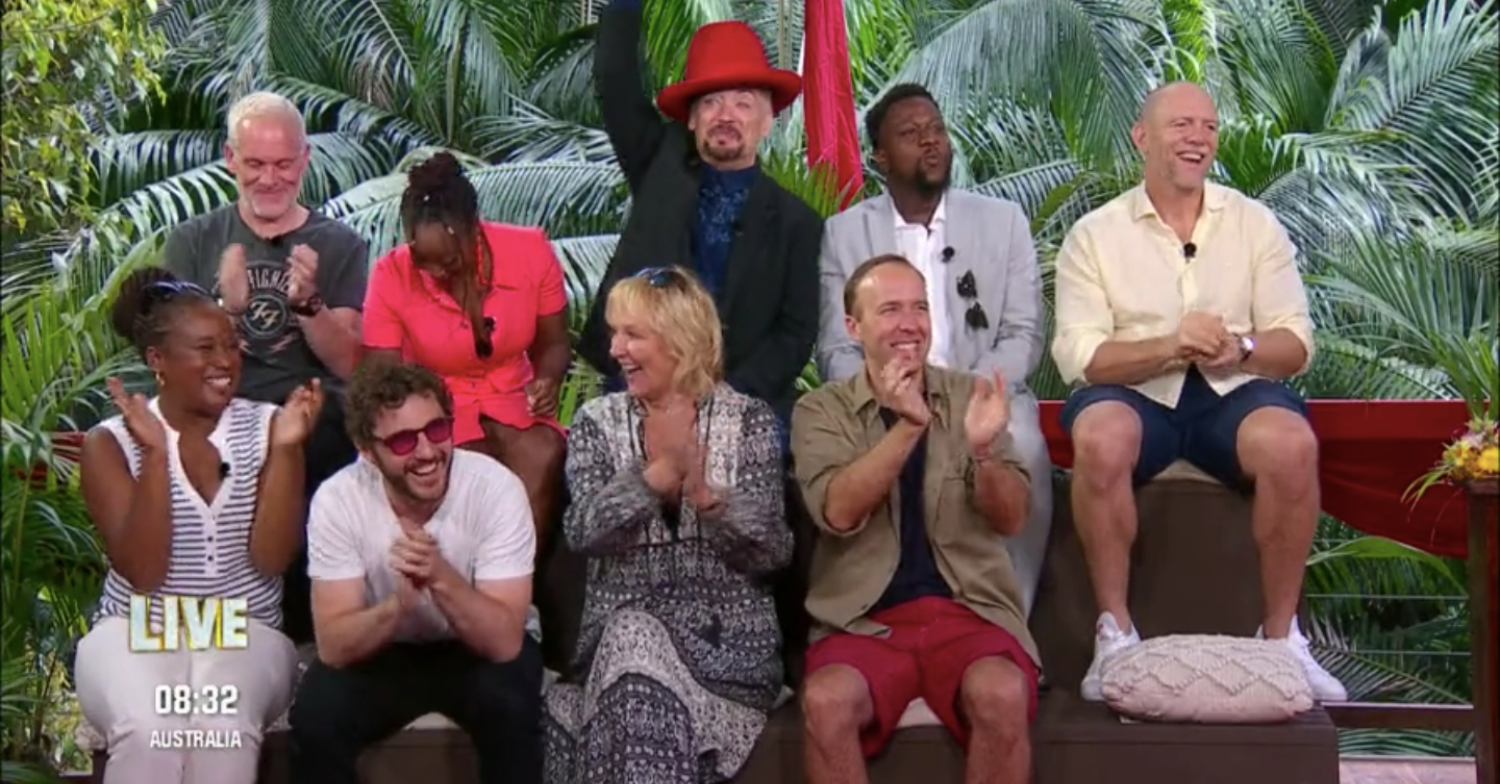 Boy George chucking his drink at I'm A Celeb final