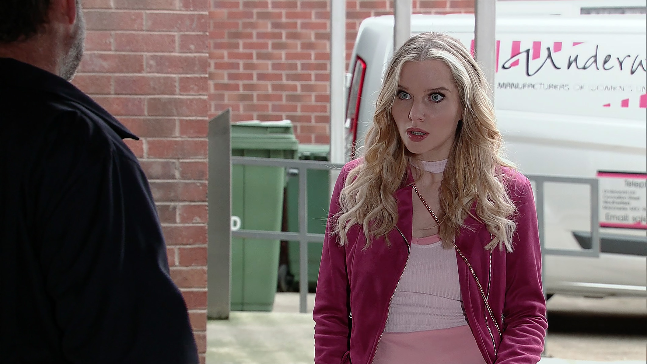 Rosie looking shocked at her dad Kevin on Corrie