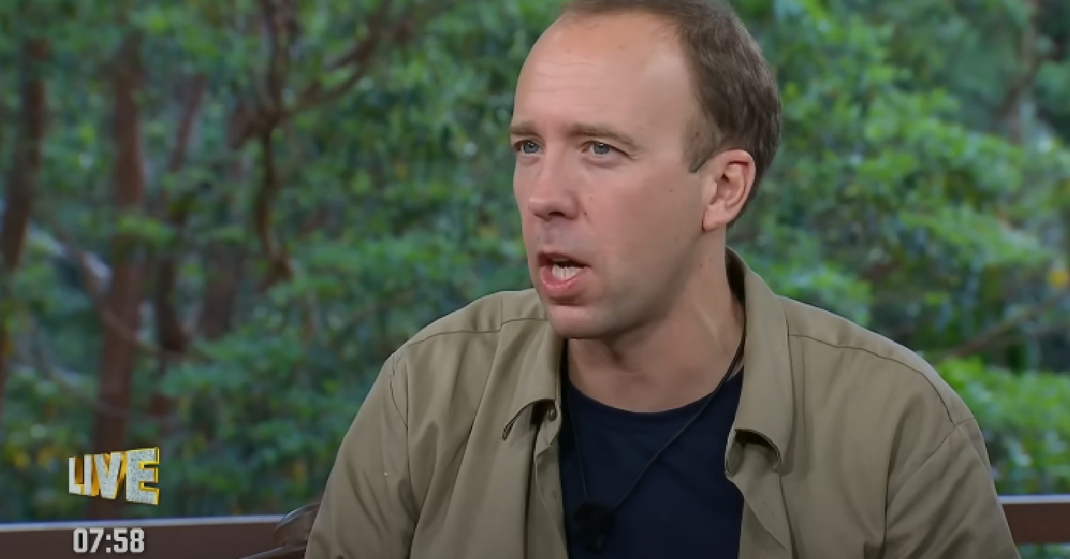 Matt Hancock during exit interview on I'm A Celebrity