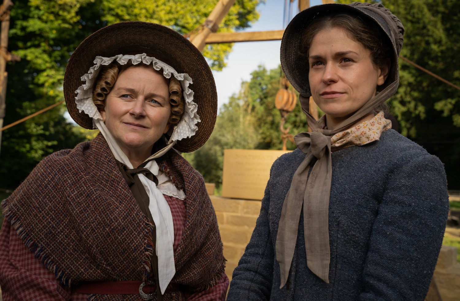 Rosie Cavaliero and Jessica Baglow smiling in Gentleman Jack