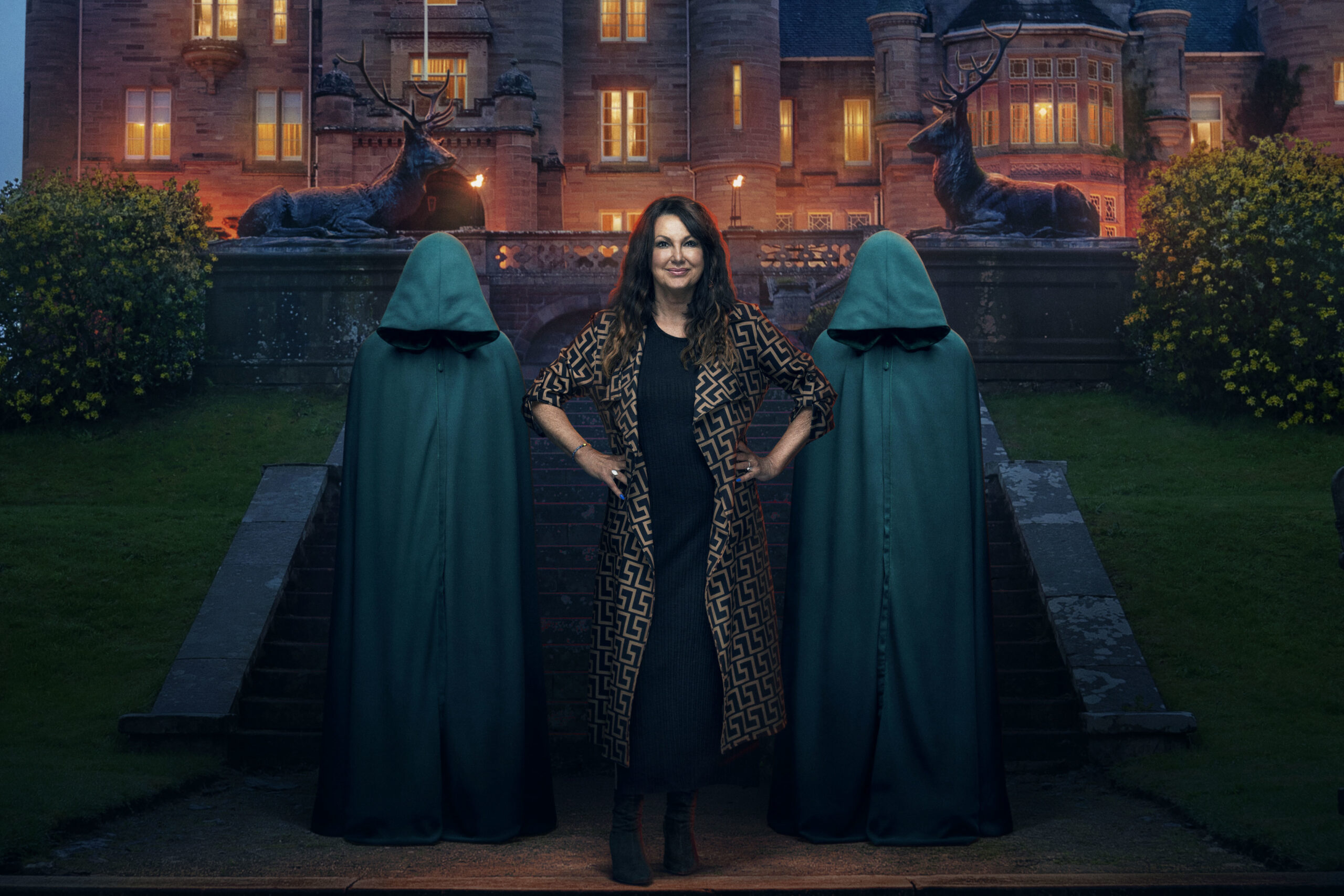 Contestant Amanda poses with the two hoods