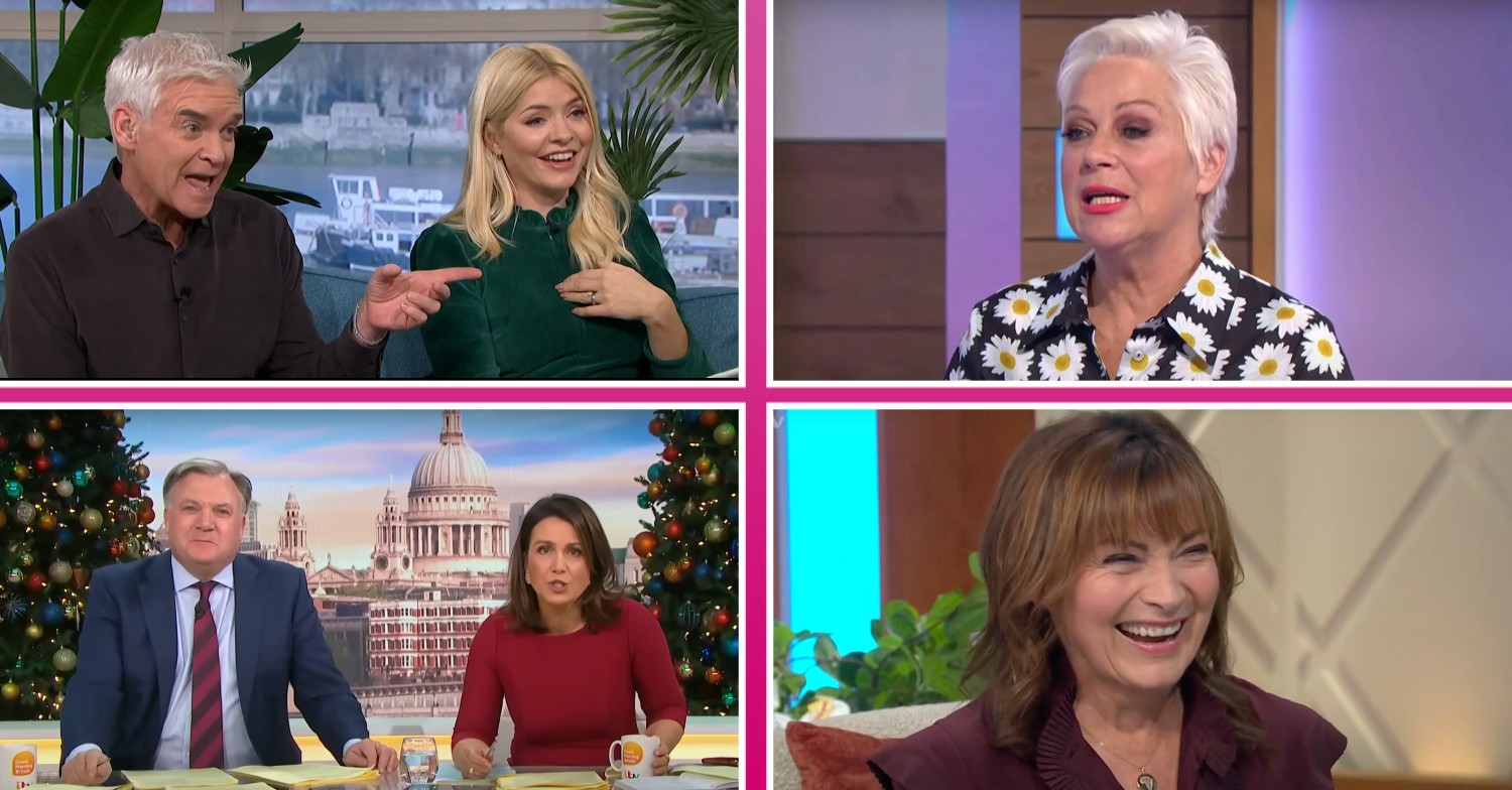 Phillip Schofield, Holly Willoughby on This Morning, Denise Welch on Loose Women, Susanna Reid and Ed Balls on GMB, Lorraine Kelly on Lorraine ITV