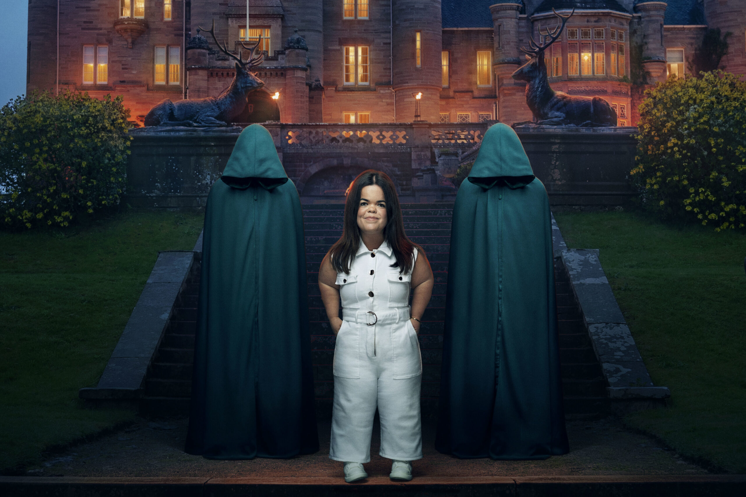 Meryl puts her hands in her pocket next to The Traitors