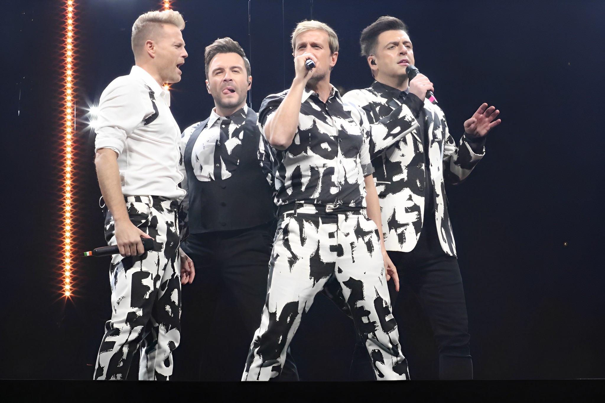 Mark Feehily with Westlife on-stage