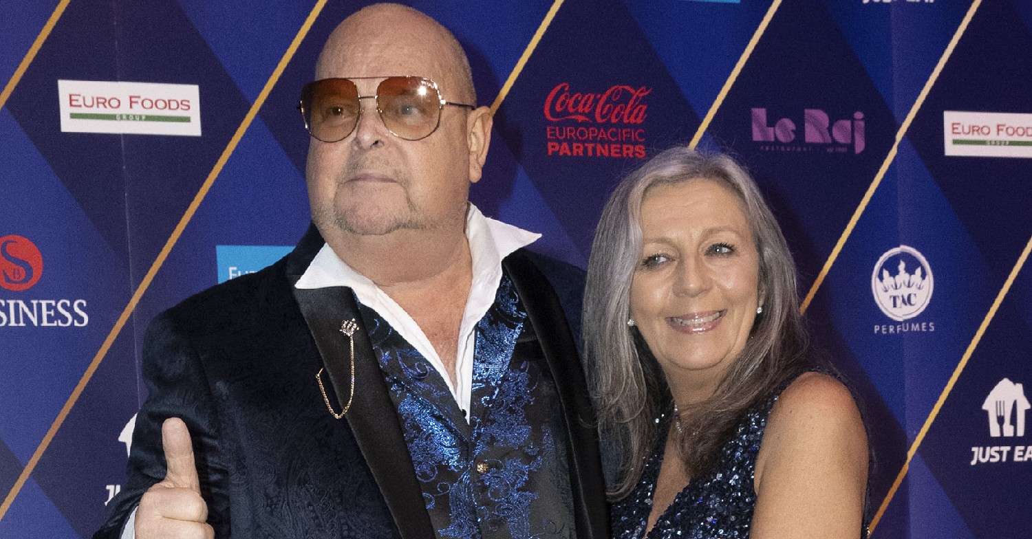 Big Brother star James Whale and wife Nadine Talbot-Brown posing for the cameras 