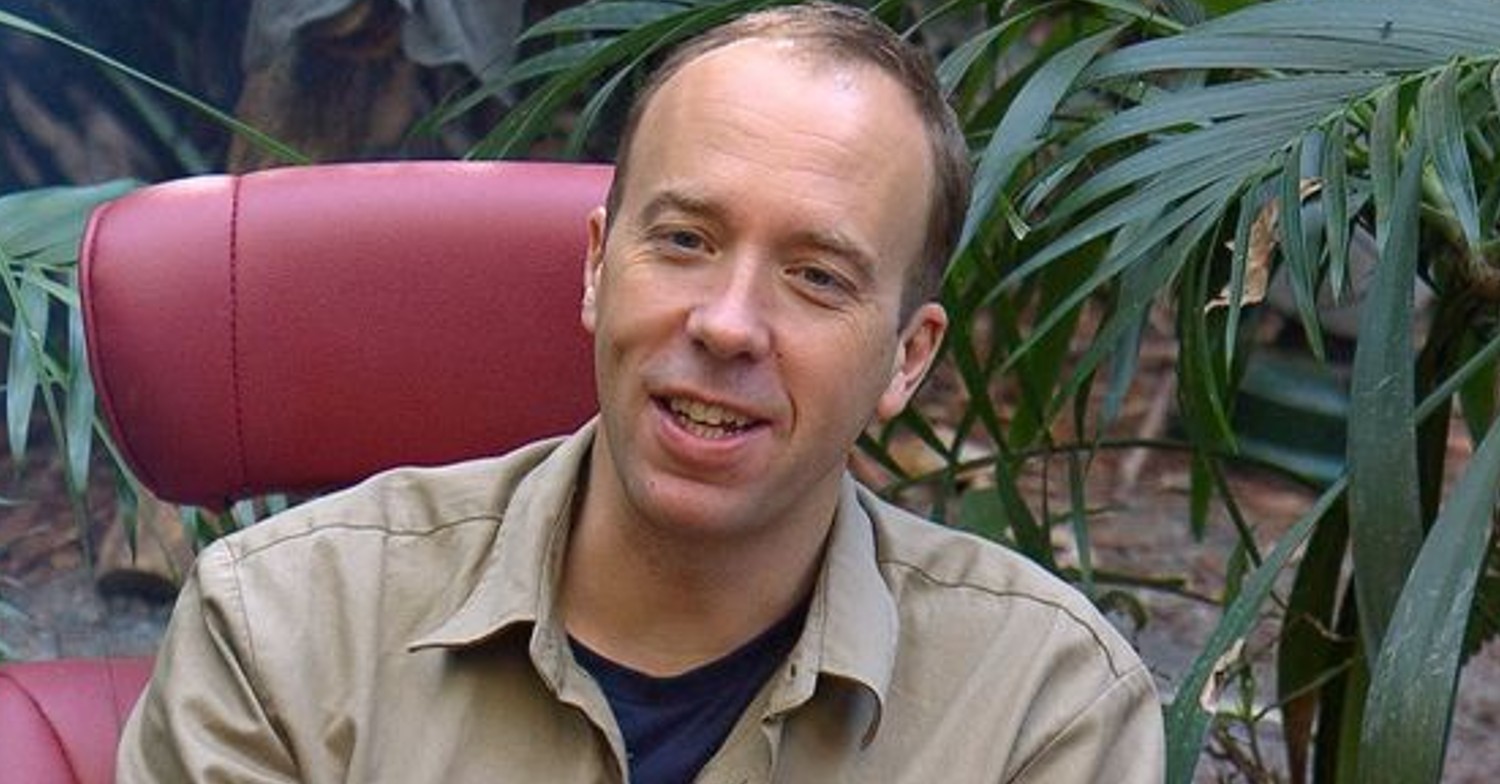 Matt Hancock smiling on I'm A Celeb
