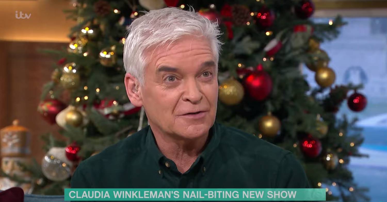 This Morning host Phillip Schofield looks upwards on the show today