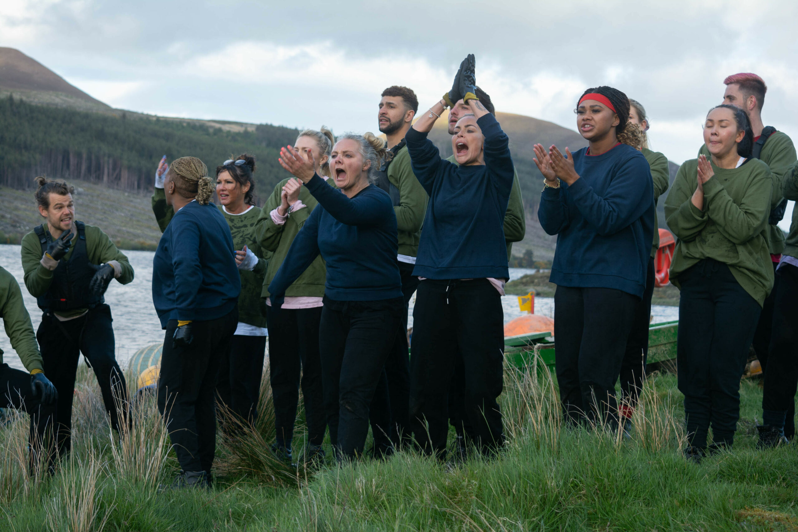 The Traitors contestants during a challenge