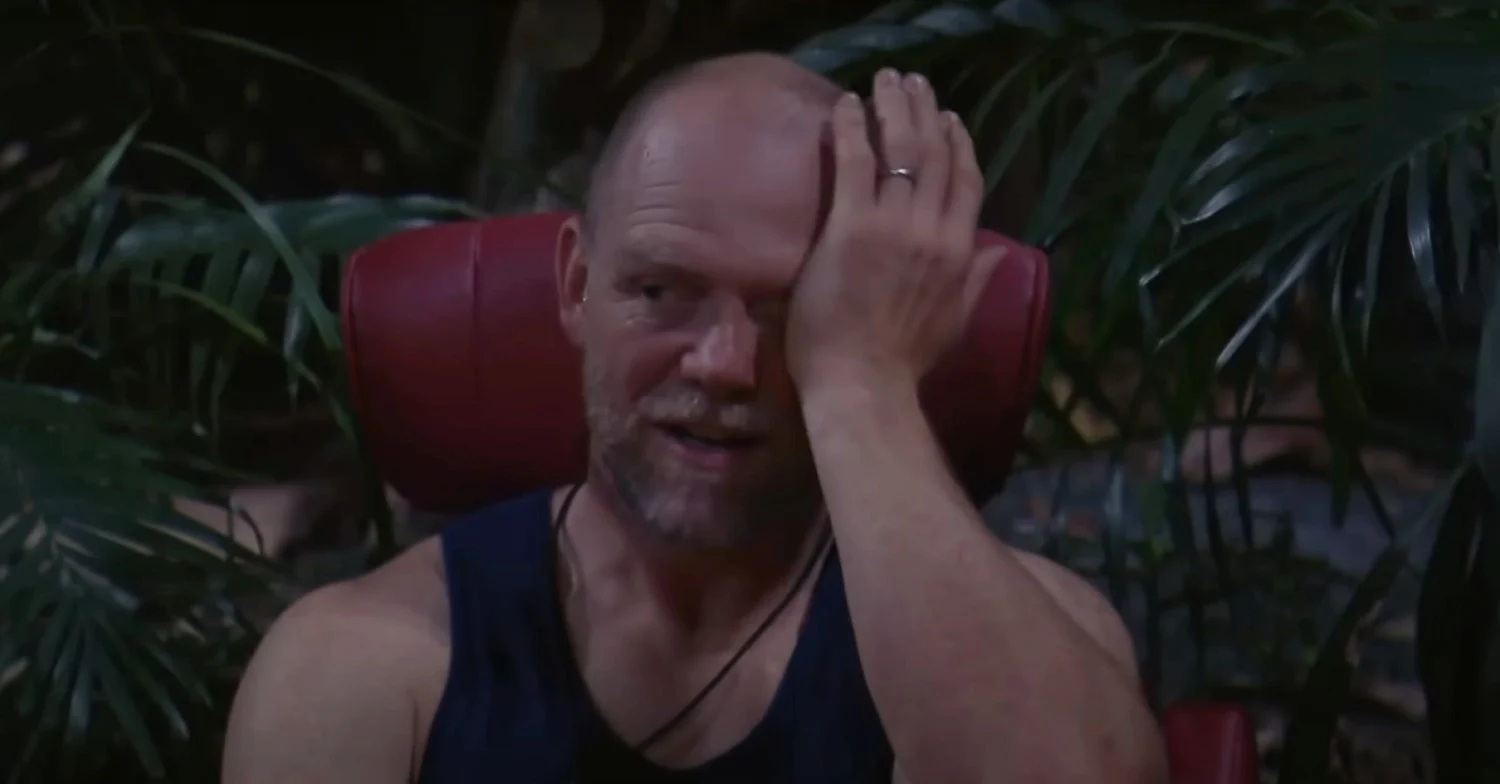 Mike Tindall rubbing his eye on I'm A Celeb 2022 