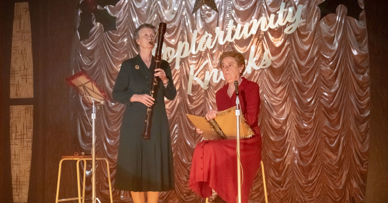 Linda Bassett and Georgie Glen in character in Call the Midwife