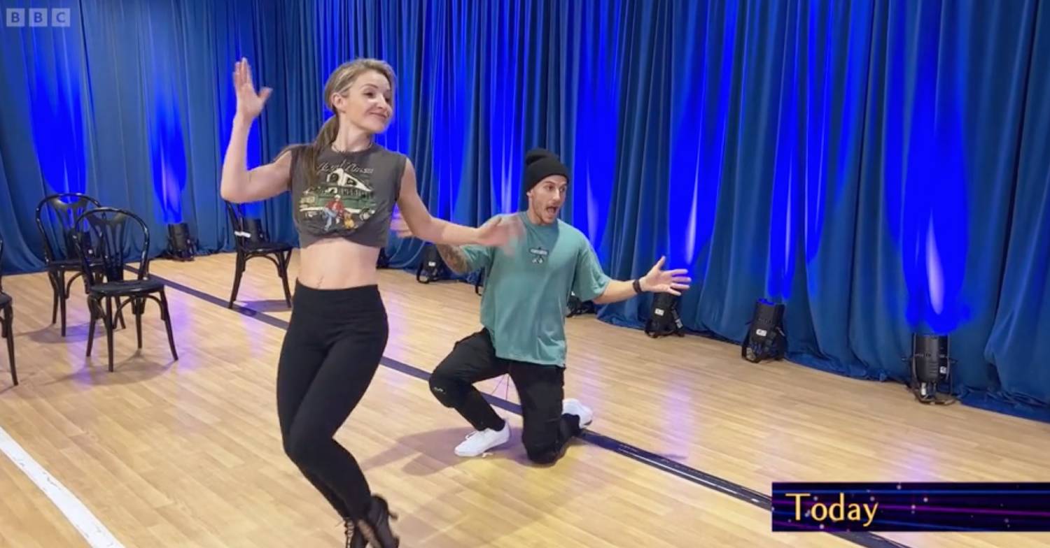 Strictly star Helen Skelton and Gorka Marquez rehearse for Musicals Week